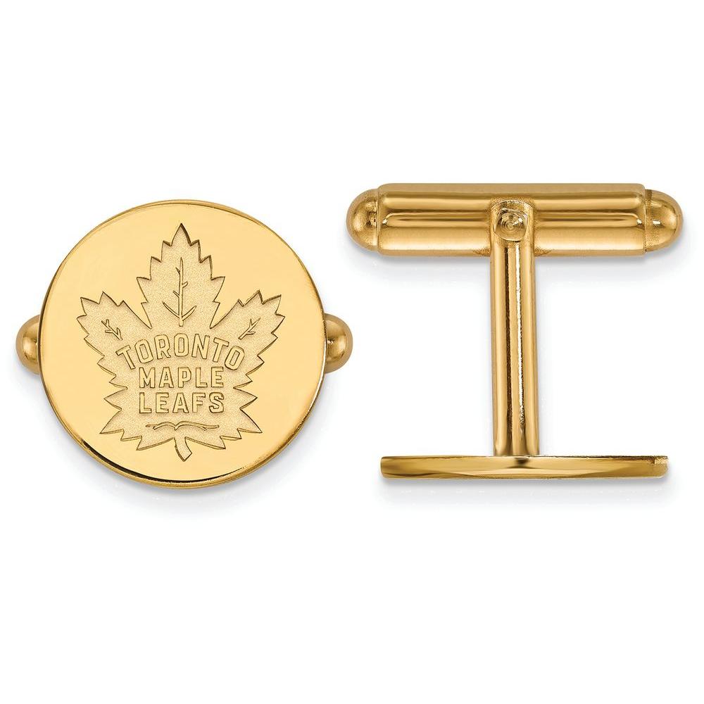 LogoArt 14k Yellow Gold Nhl Logoart Toronto Maple Leafs Cuff Links