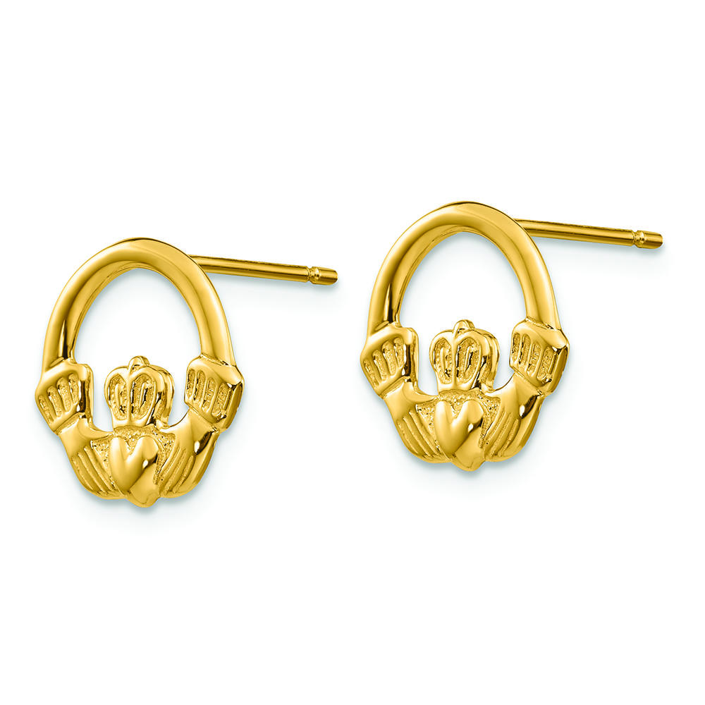 FJC Finejewelers 14k Yellow Gold Claddagh Post Earrings