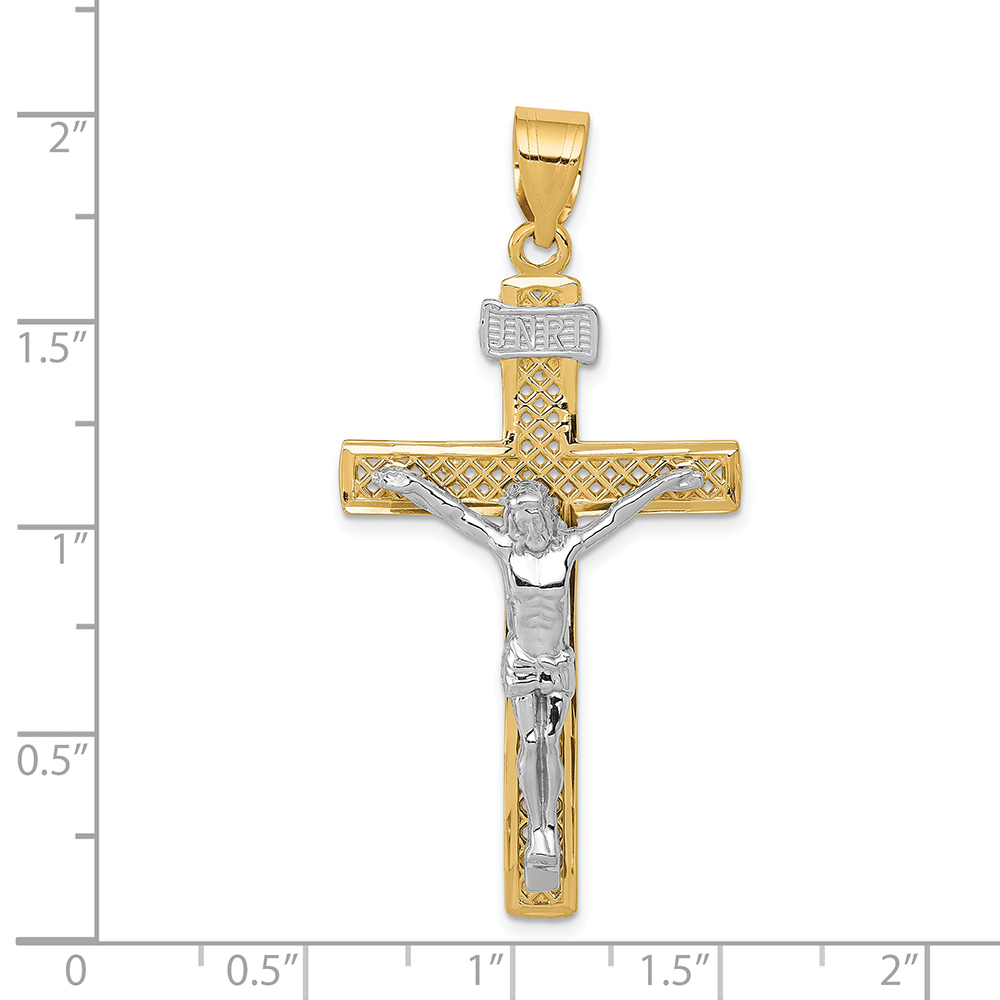 FJC Finejewelers 14k Two-tone Gold Inri Crucifix Charm