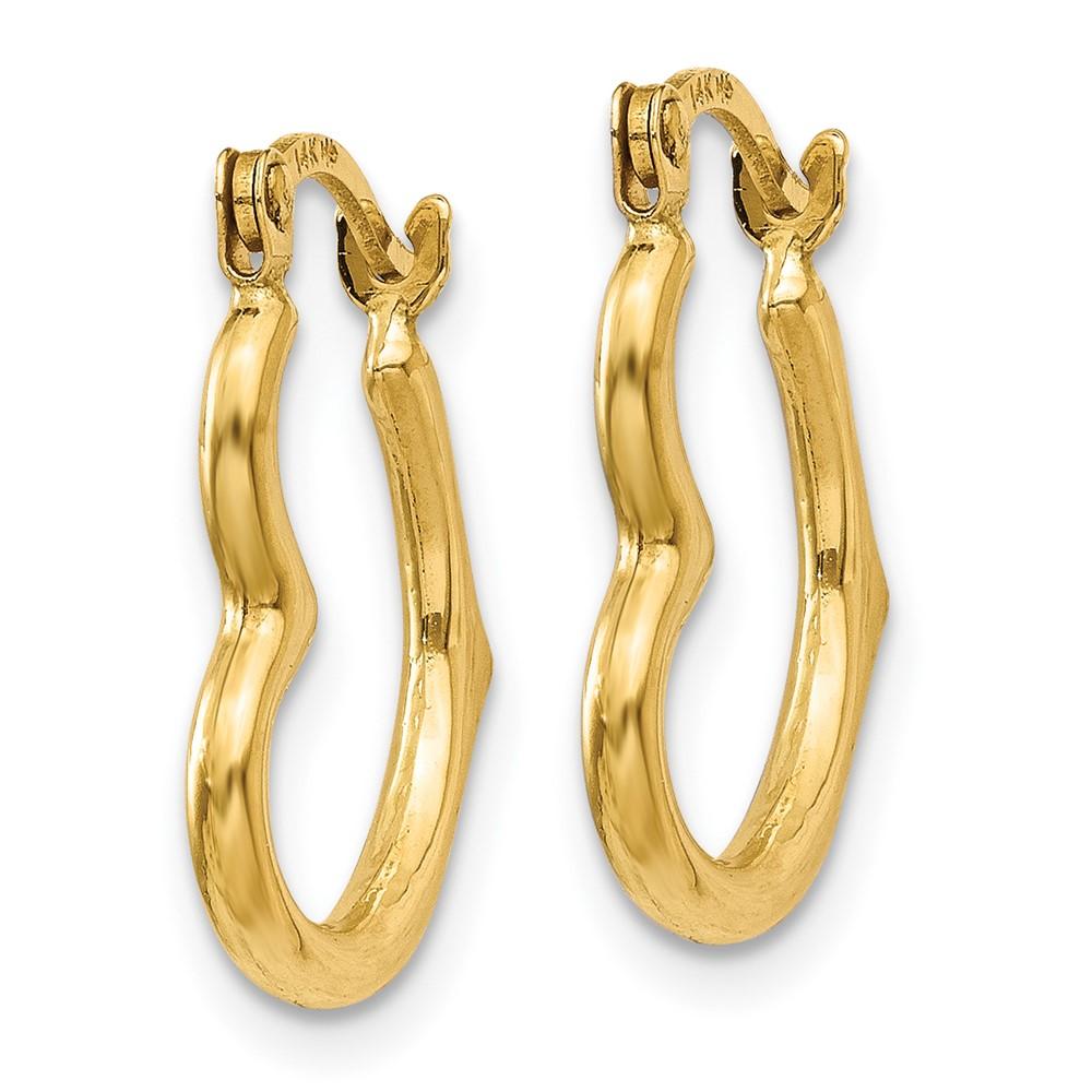 FJC Finejewelers 10 kt Yellow Gold Heart Shaped Hollow Hoop Earrings 16 mm x 13 mm