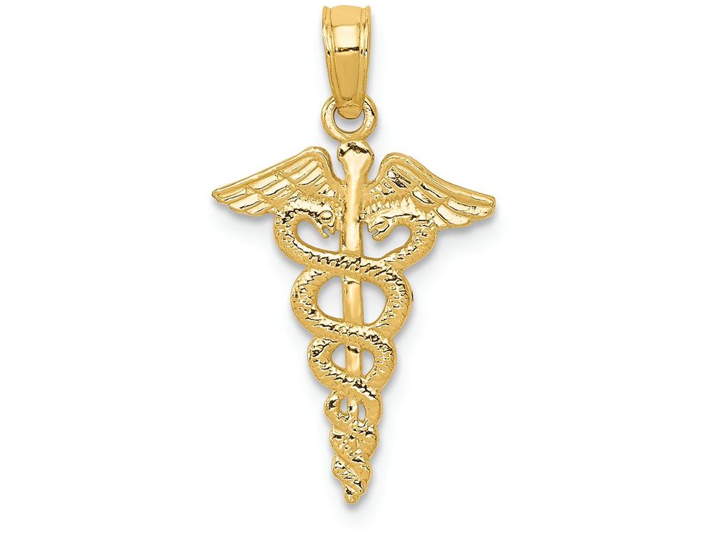 FJC Finejewelers 14k Yellow Gold Caduceus Charm