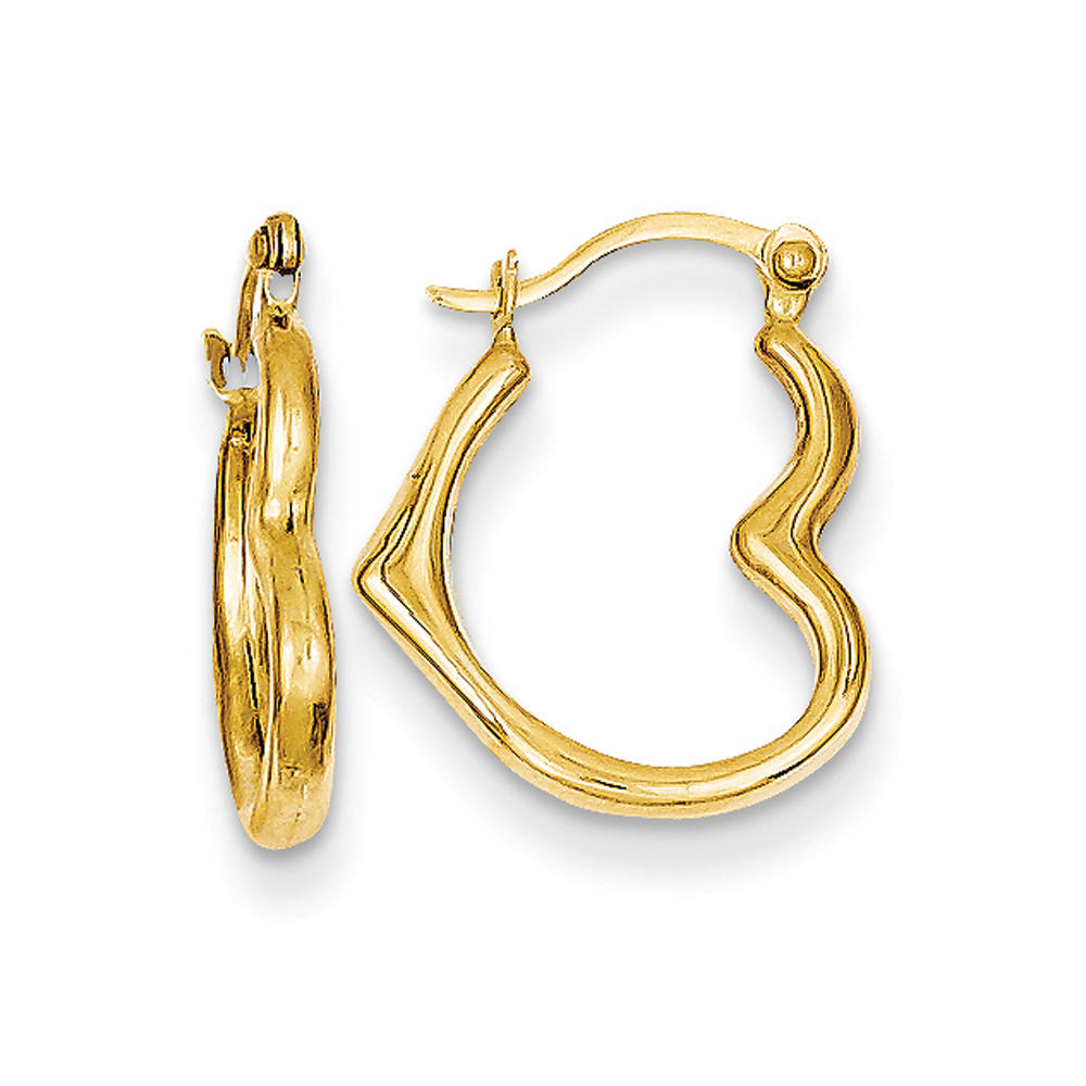 FJC Finejewelers 14k Yellow Gold Madi K Heart Shaped Hollow Hoop Children Earrings