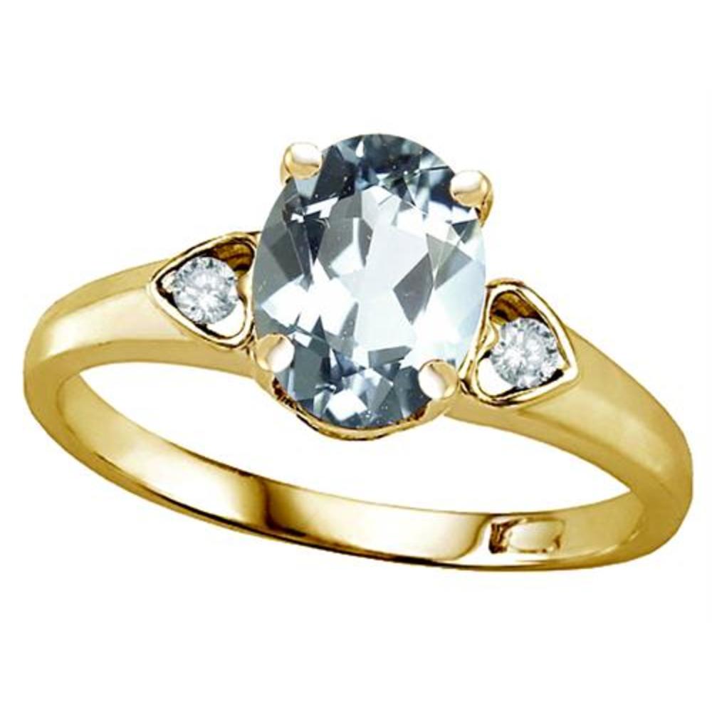Star K Oval 8x6 Genuine Aquamarine Love Promise Ring