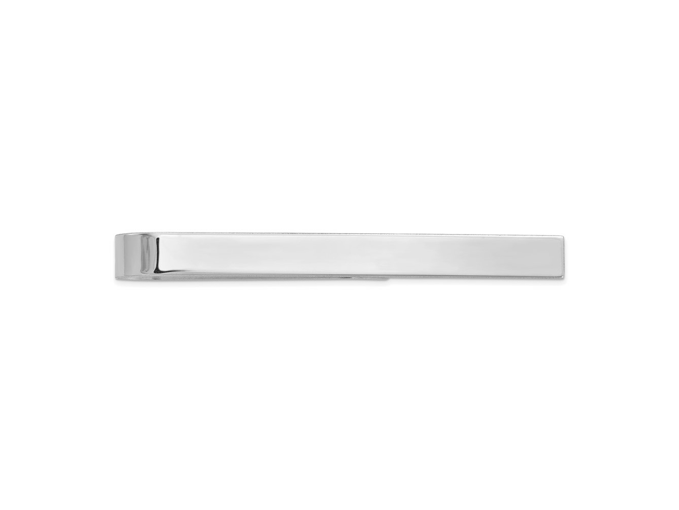 FJC Finejewelers 14 kt White Gold Polished Tie Bar 50 mm x 4.5 mm