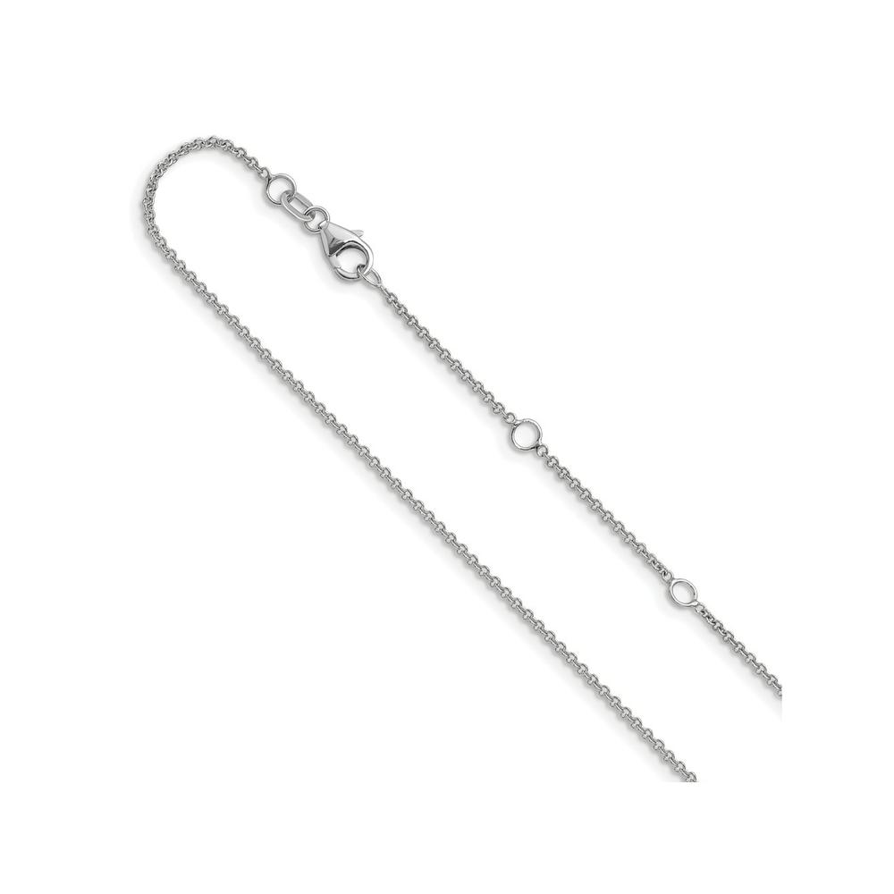 FJC Finejewelers 10 kt White Gold 1.4mm Round Cable 2in+2in Adjustable Chain 26 Inches x 1.4 mm