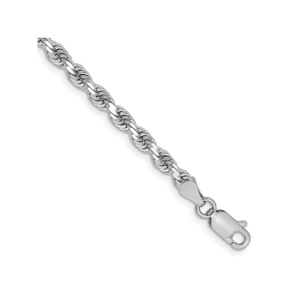 FJC Finejewelers 14 kt White Gold Bright Cut Rope Bracelet Lobster Clasp 8 Inches x 3.25 mm