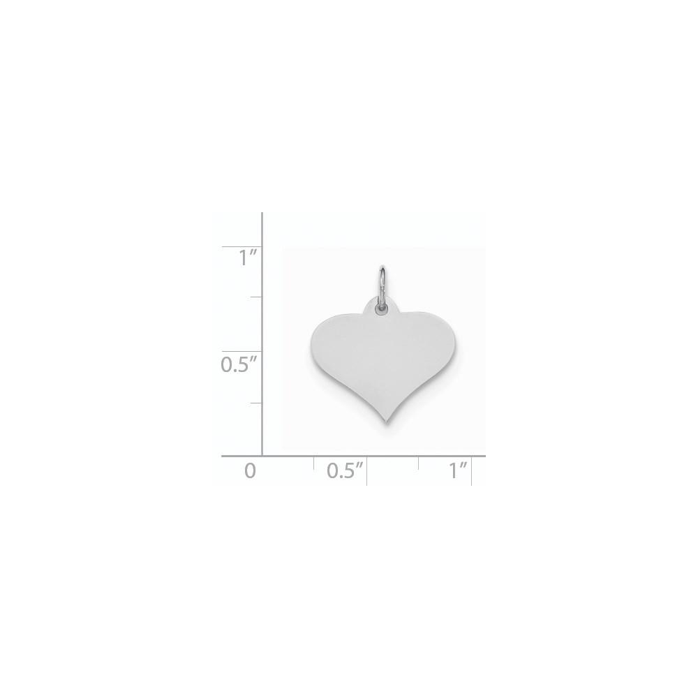 FJC Finejewelers 14 kt White Gold Plain .011 Gauge Engraveable Heart Disc Charm 19 mm x 18 mm