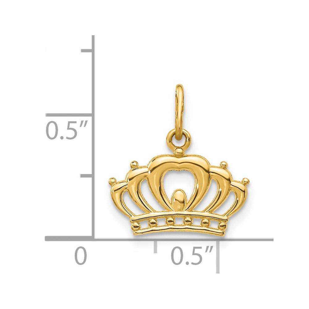 FJC Finejewelers 14 kt Yellow Gold Crown Charm 12 x 15 mm