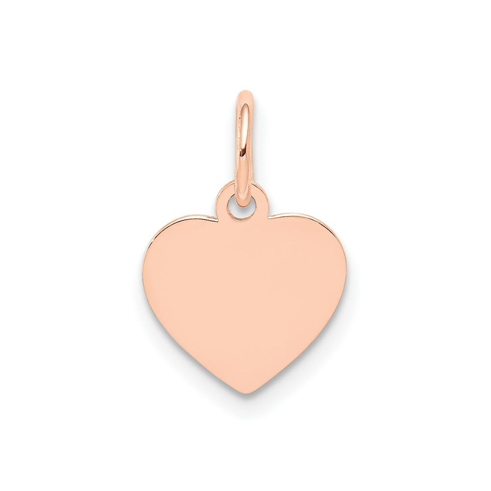 FJC Finejewelers 14 kt Rose Gold Plain .018 Gauge Engraveable Heart Disc Charm 16 mm x 10 mm