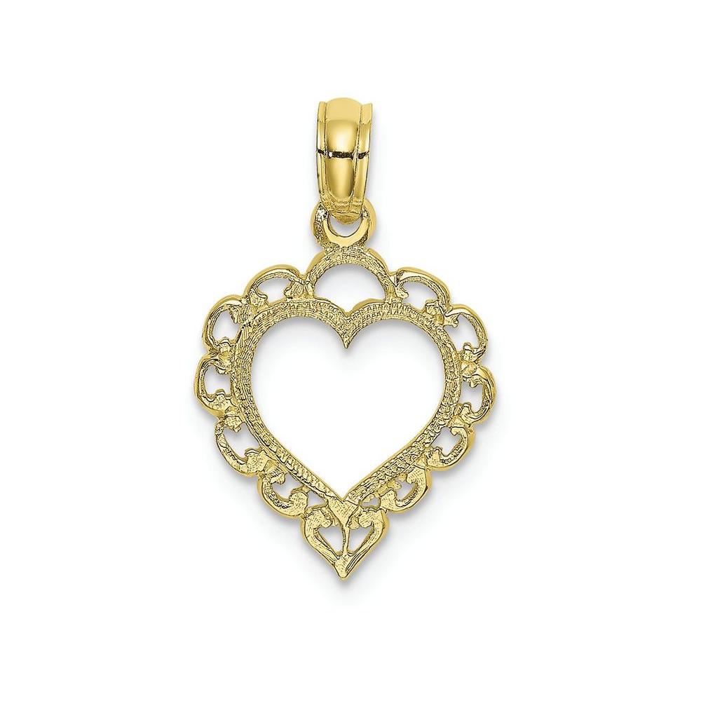 FJC Finejewelers 10k Yellow Gold Heart with Lace Trim Charm