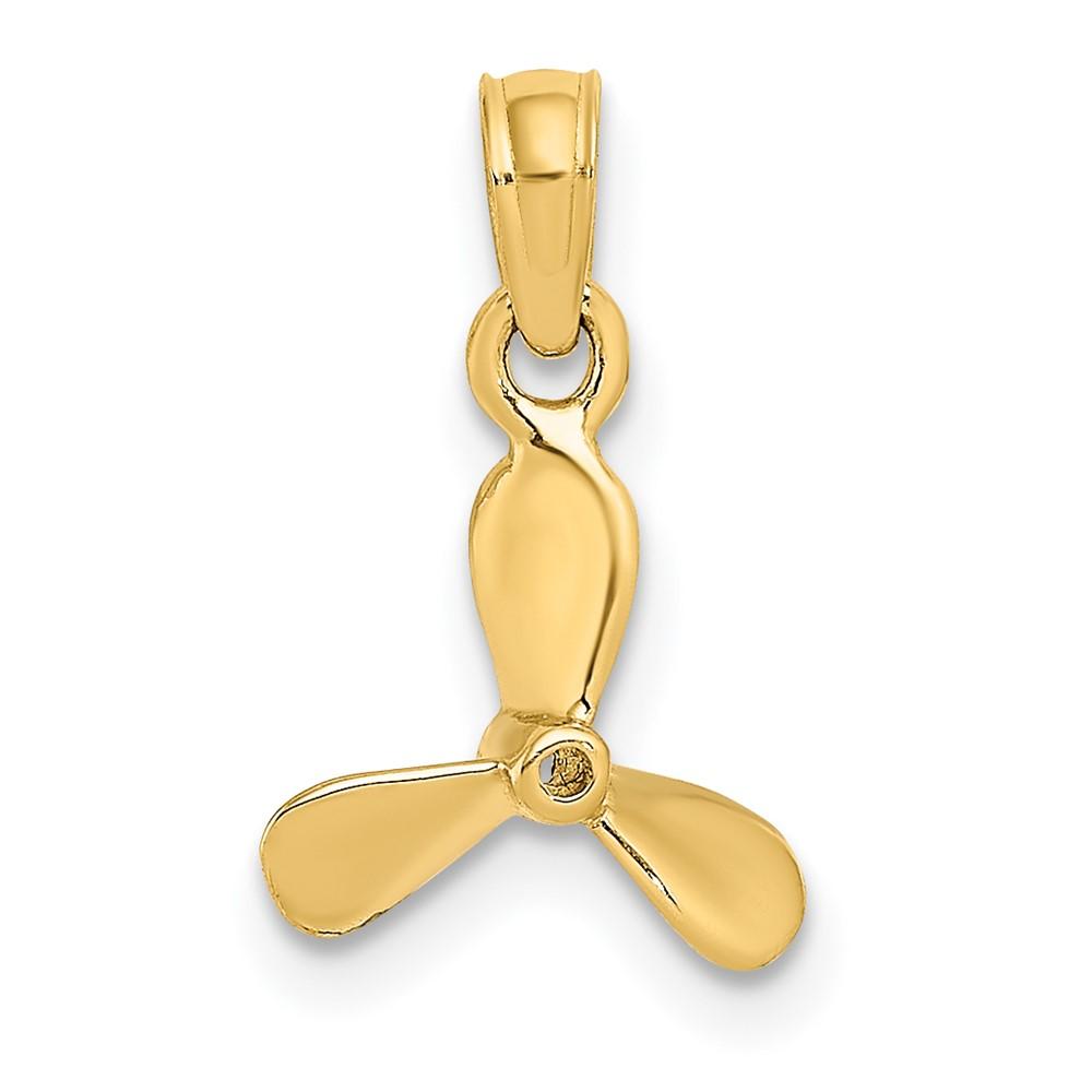 FJC Finejewelers 10 kt Yellow Gold 3-D with 3 Blades Propeller Charm 14 x 10 mm