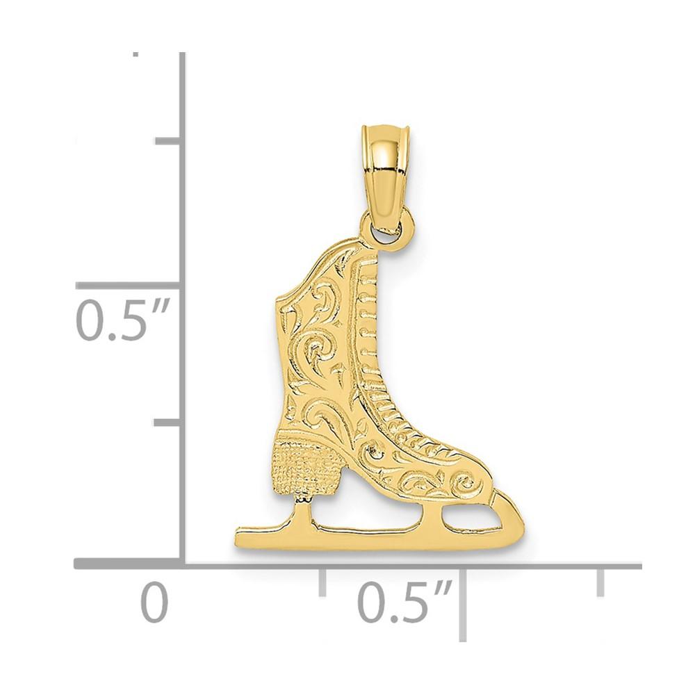 FJC Finejewelers 10 kt Yellow Gold Ice Skate Charm 14 x 13 mm