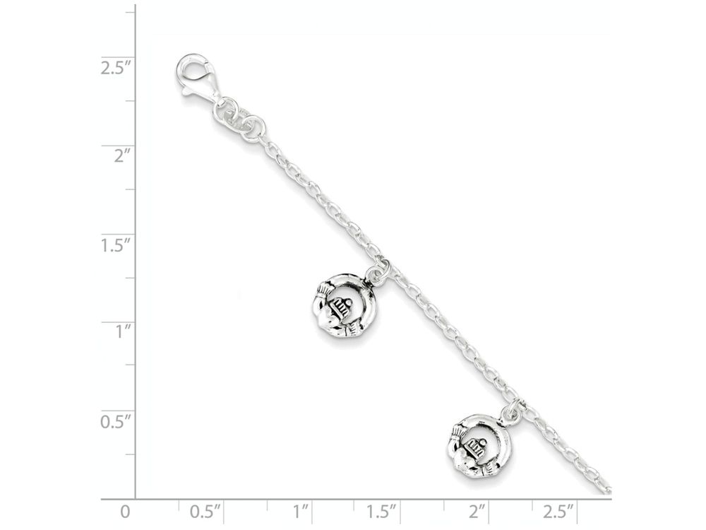 FJC Finejewelers Sterling Silver Antiqued Claddagh Bracelet