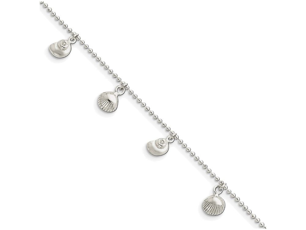 FJC Finejewelers Sterling Silver Polished Sea Shell Anklet
