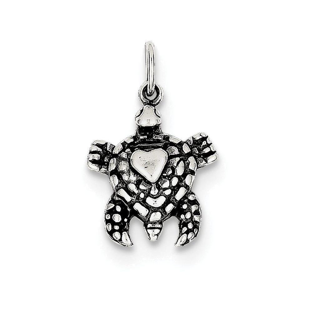FJC Finejewelers Sterling Silver Antiqued Sea Turtle Charm
