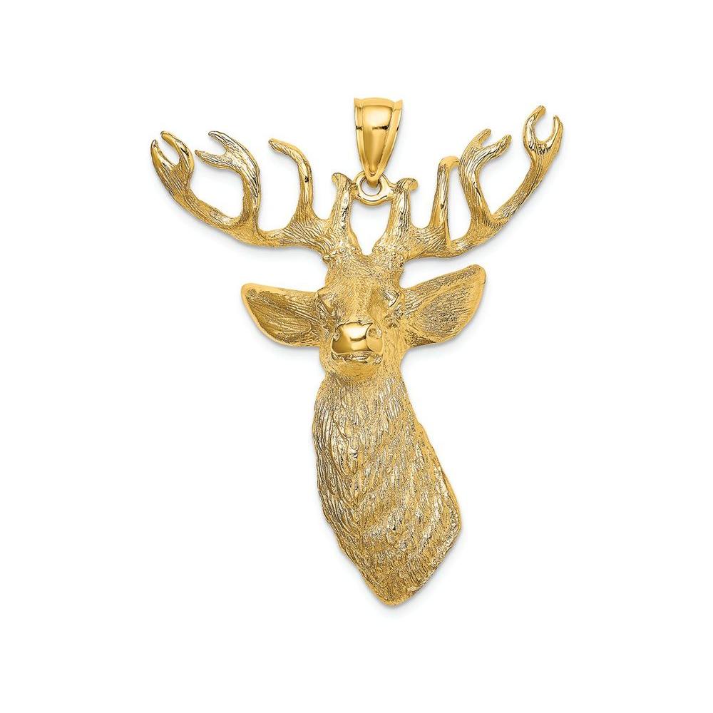 FJC Finejewelers 14k Yellow Gold 3d Deer Head with Antlers Charm