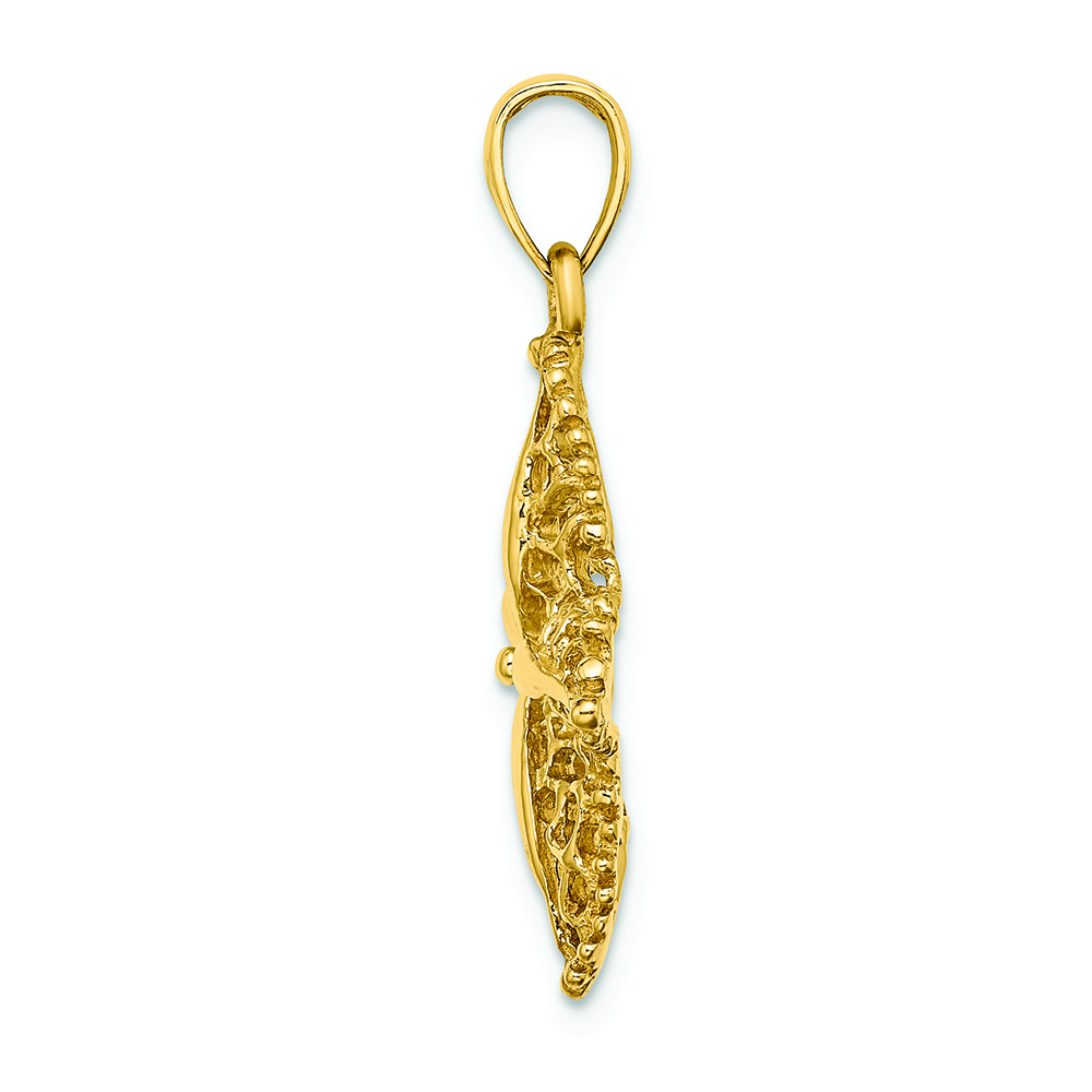 FJC Finejewelers 14k Yellow Gold Starfish Polish Filigree Charm