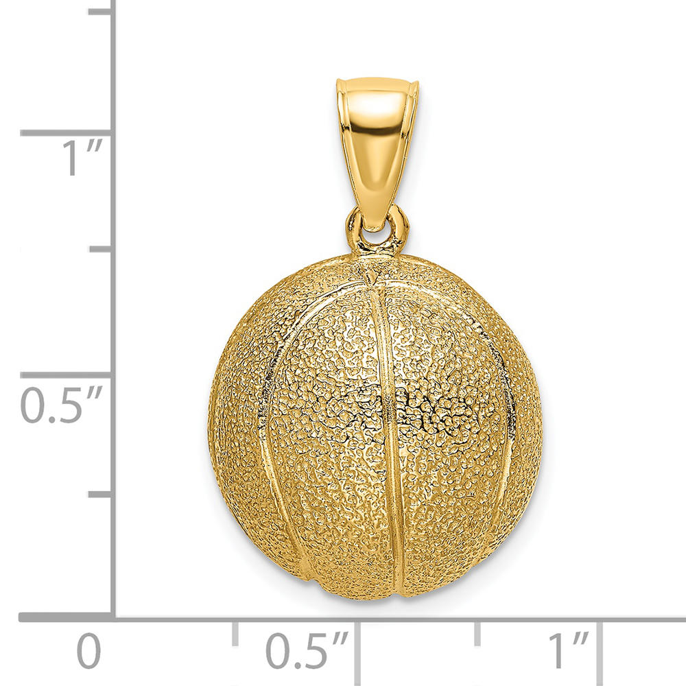 FJC Finejewelers 14k Yellow Gold 3d Basketball Charm