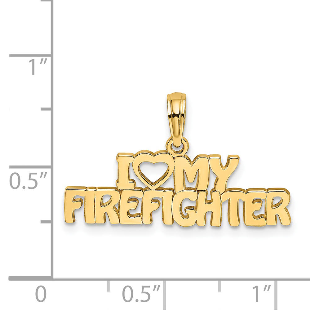 FJC Finejewelers 14k Yellow Gold I Love My Firefighter Charm