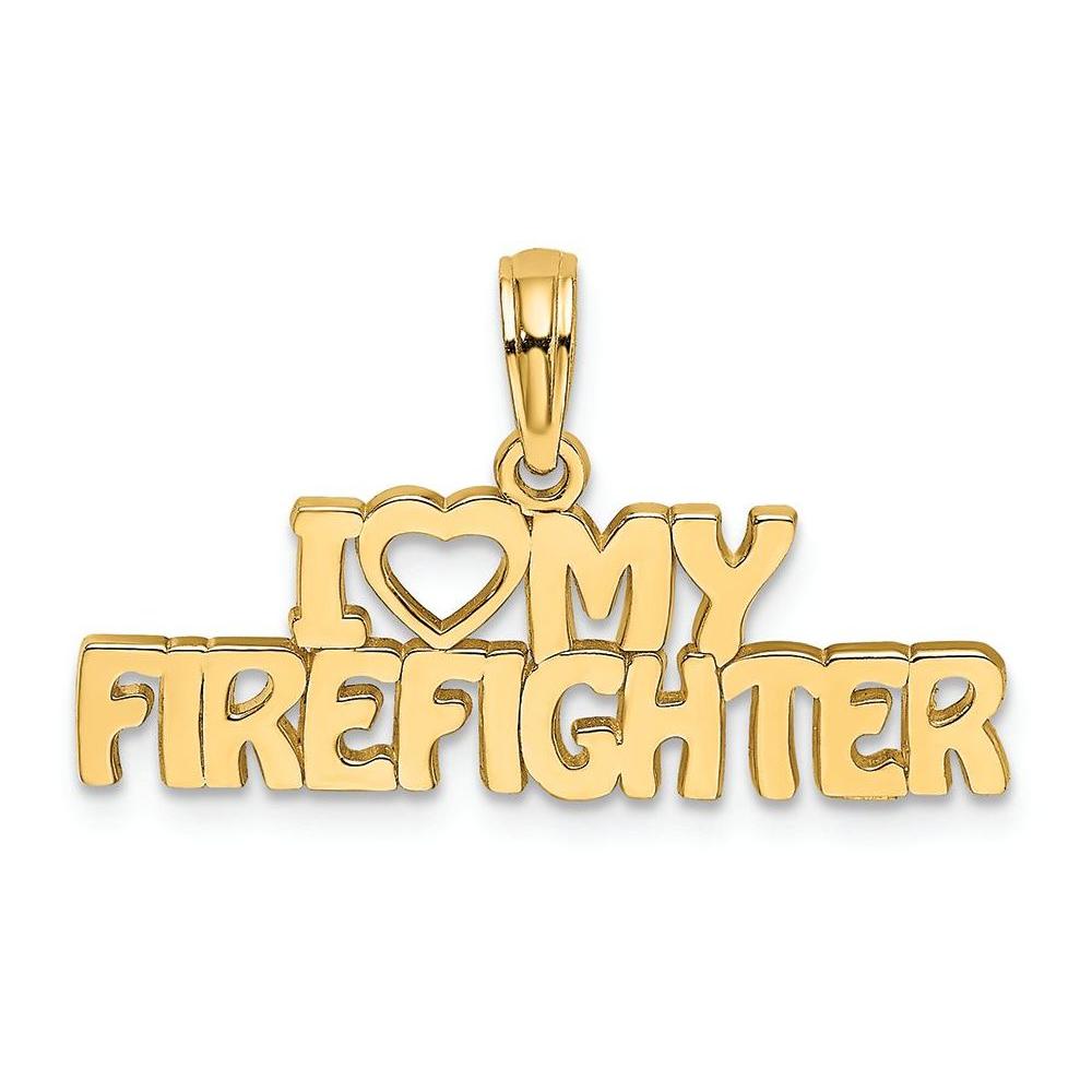 FJC Finejewelers 14k Yellow Gold I Love My Firefighter Charm