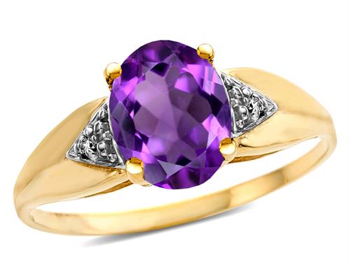 Star K Oval 9x7 Genuine Amethyst trillion miracle setting wide band Ring