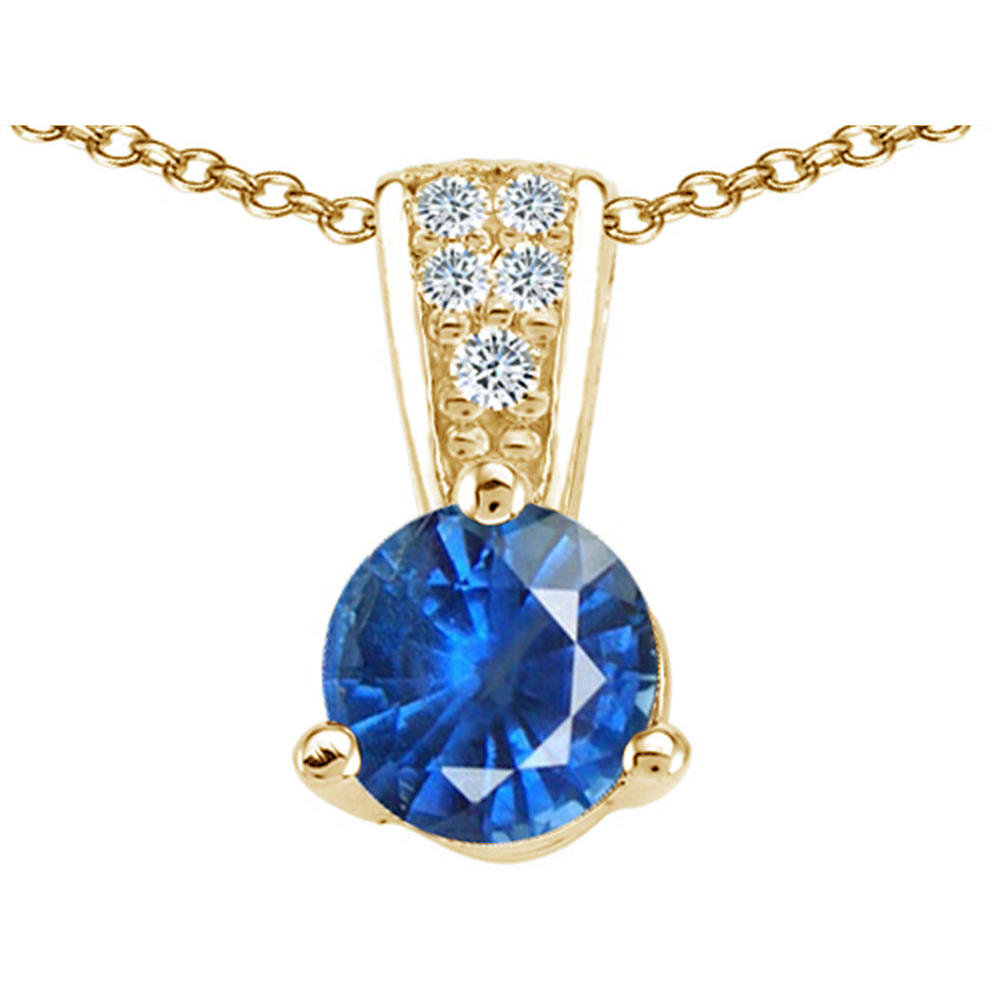 Tommaso design Studio Tommaso Design Round Genuine Sapphire Pendant Necklace