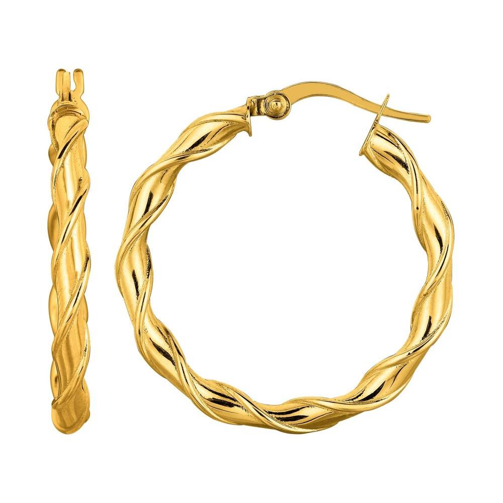 FJC Finejewelers Finejewelers 14 Kt Yellow Gold 25mm Round Type Twisted Hoop Earring