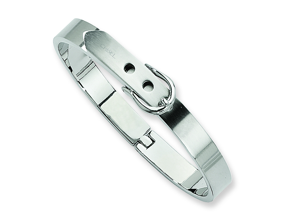Chisel Stainless Steel Fancy Belt Hinged Bracelet