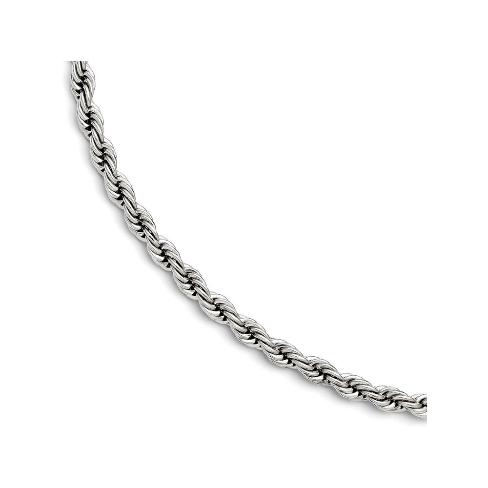 Chisel Stainless Steel Polished 7mm Rope Bracelet
