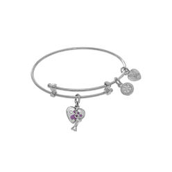 Angelica Collection White Finish Expandable Tween Brass Bangle Paw Pri Nt On White Angelica Collection Tween Bangle (Small)