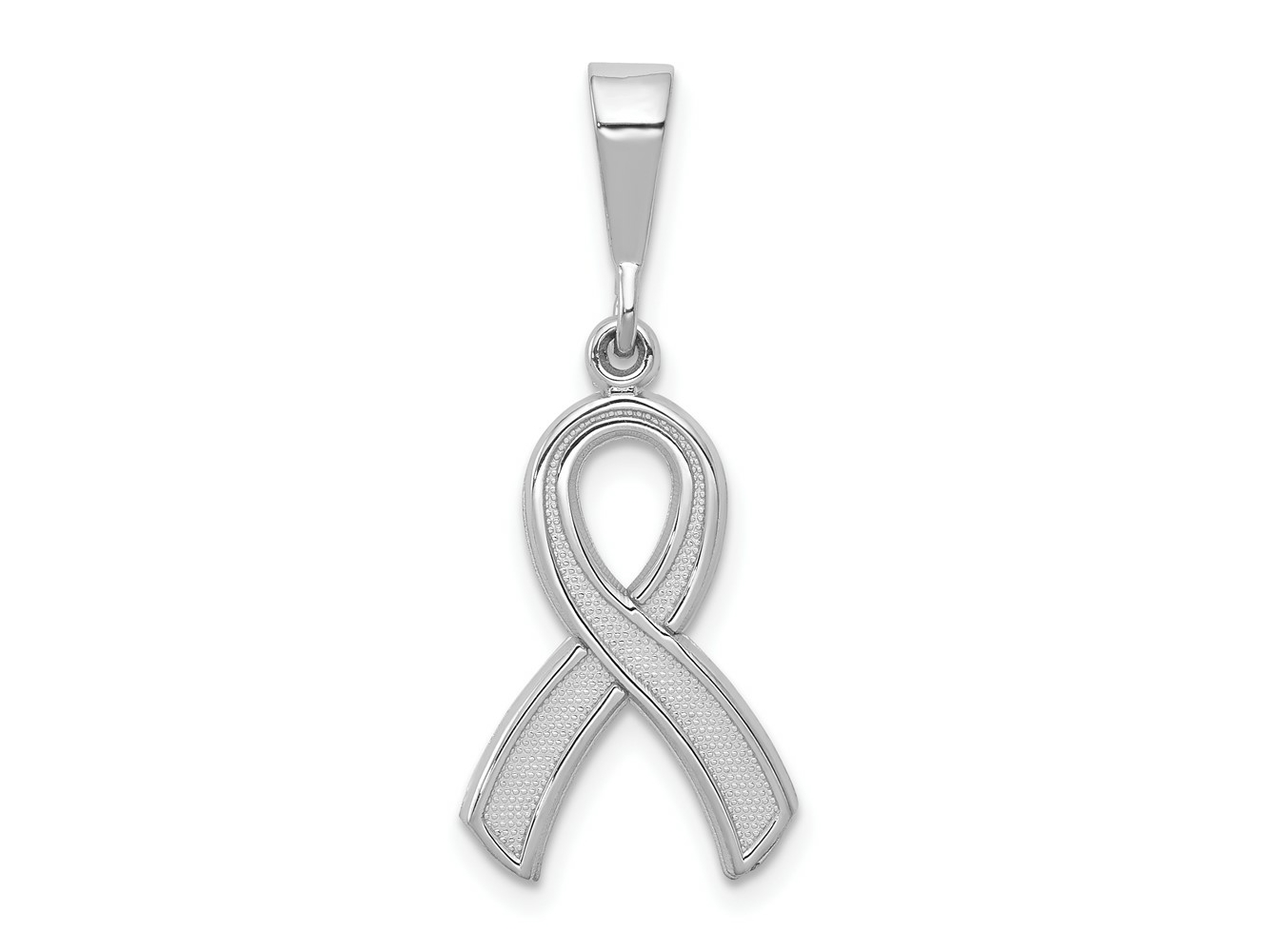 FJC Finejewelers 10 kt White Gold Themed Awareness Charm 30 mm x 12 mm
