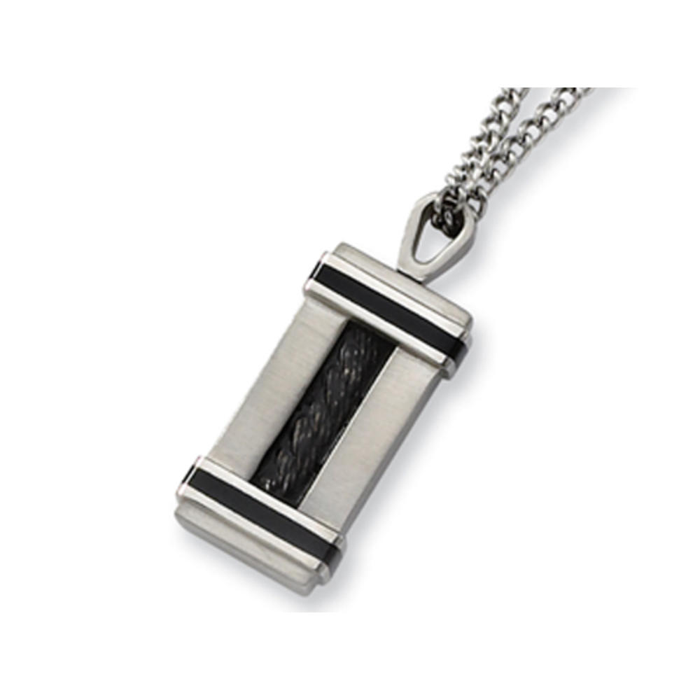 Chisel Stainless Steel Black Plating Necklace - 22 inches