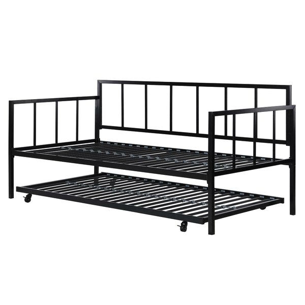 Daily Boutik Twin Size Heavy Duty Metal, Twin Xl Trundle Bed Metal