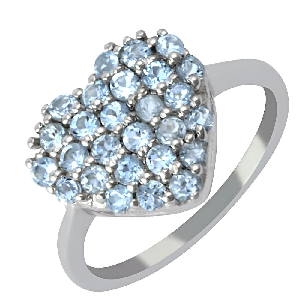 Orchid Jewelry 1.08 Carat Blue Topaz Beautiful and Stylish Ring in Sterling Silver