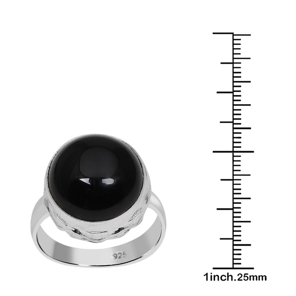 Orchid Jewelry 925 sterling silver 7.90 Carat Black Onyx Ring