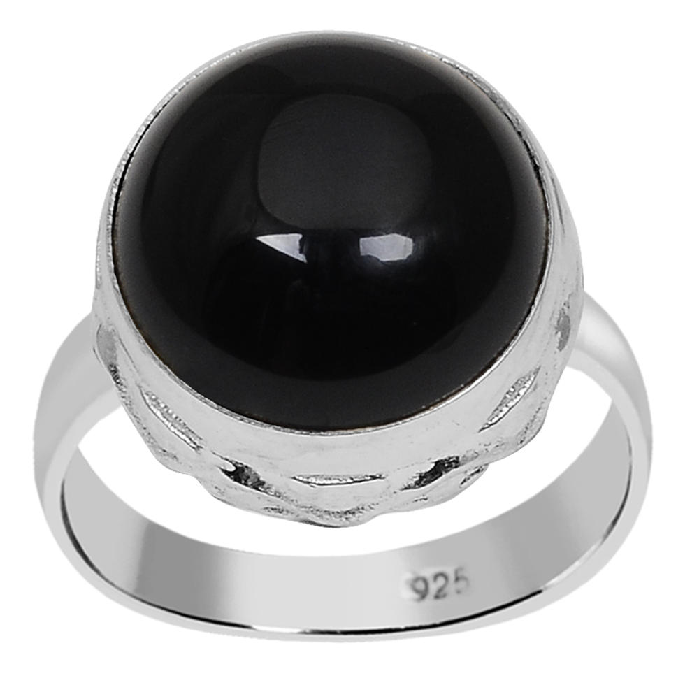 Orchid Jewelry 925 sterling silver 7.90 Carat Black Onyx Ring