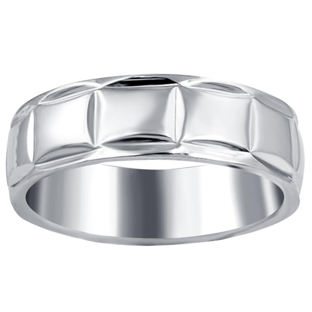 Orchid Jewelry Men's Stainless Steel High Polished Wedding Band Ring