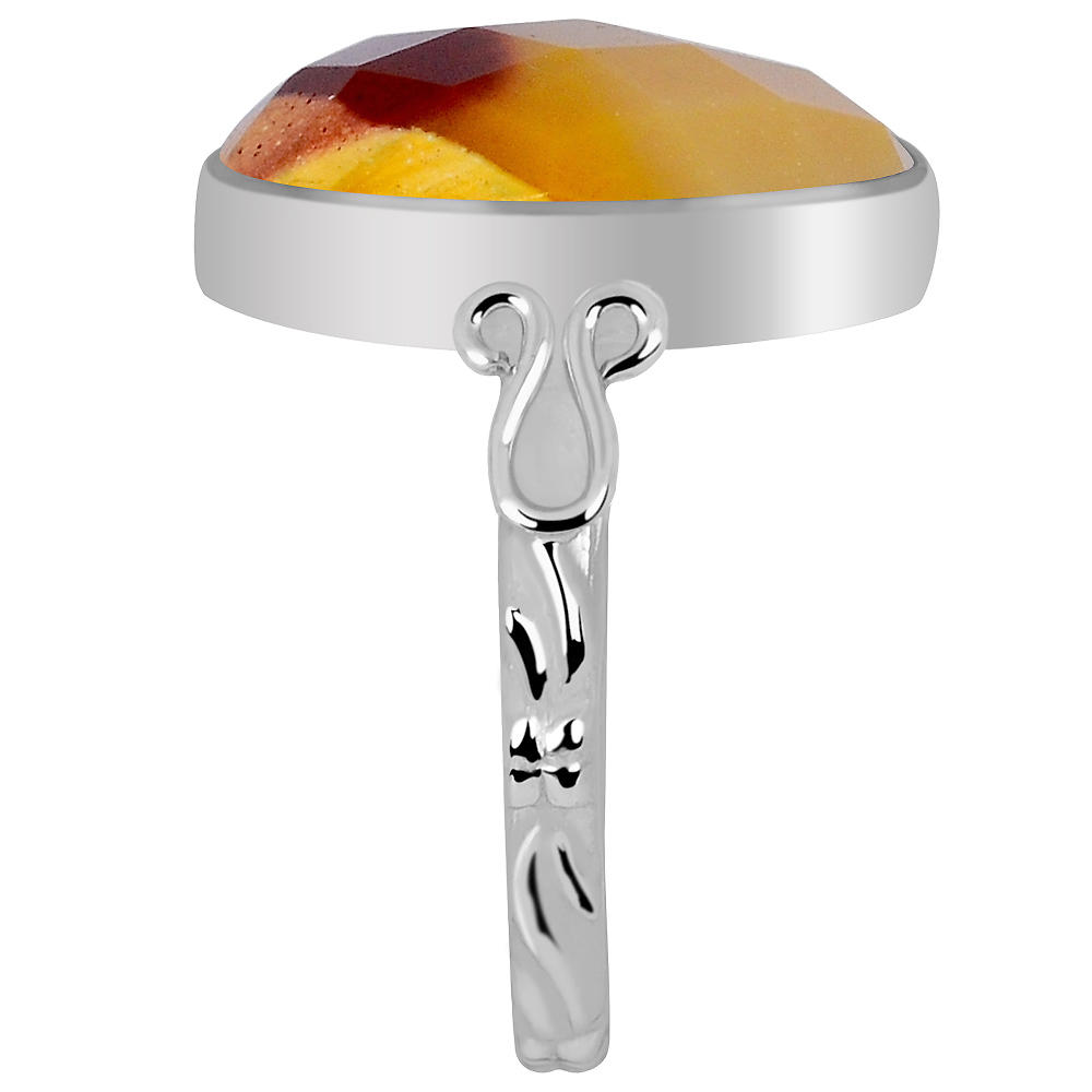 Orchid Jewelry 7.00 Carat Mookaite  925 Sterling Silver Rhodium Plated Ring
