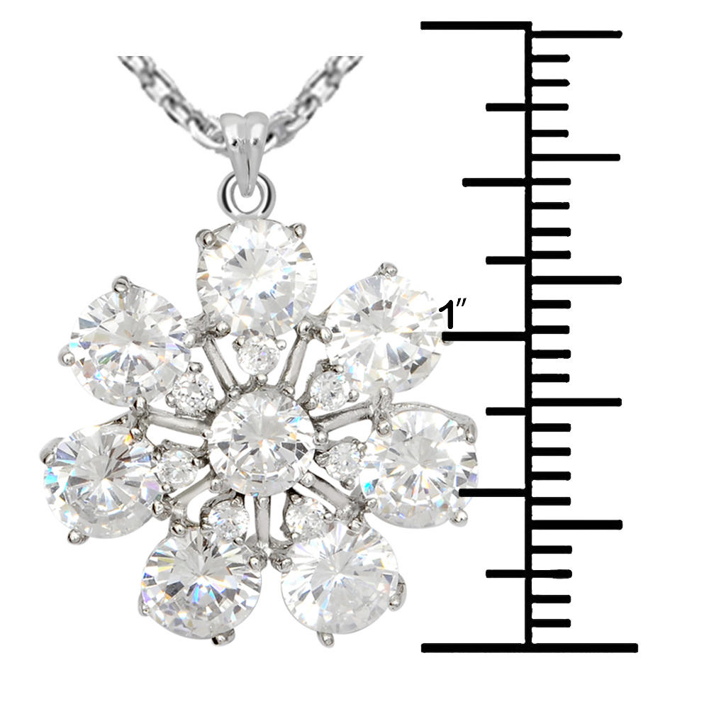 Orchid Jewelry 32.05 Carat cubic Zirconia Rhodium Plated Sterling Silver Pendant