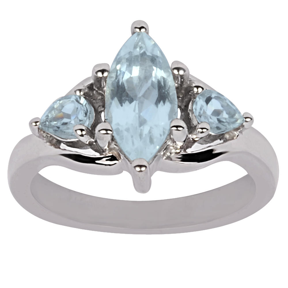 Orchid Jewelry 1.63 Carat Blue Topaz Beautiful and Stylish Ring in Sterling Silver