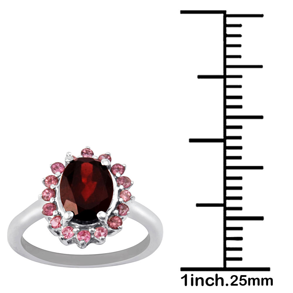 Orchid Jewelry 2.34 Carat Garnet and Pink Tourmaline Beautiful and Stylish Ring in Sterling Silver