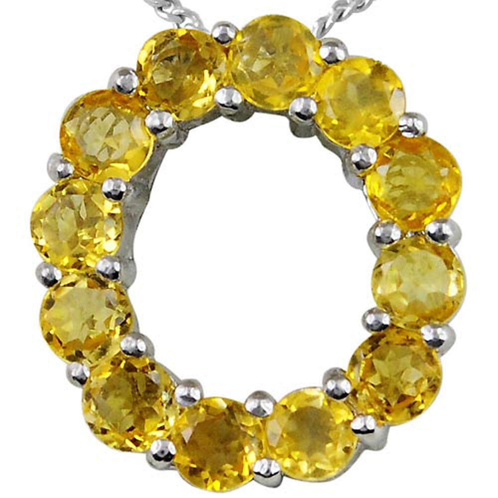 Orchid Jewelry 1.32 Carat Citrine Beautiful Necklace Pendant in Sterling Silver