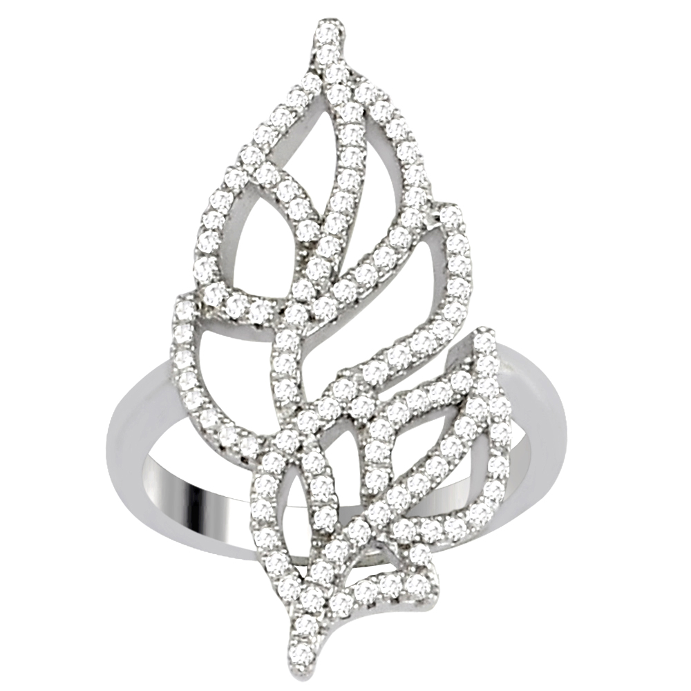 Orchid Jewelry Beguiling Micro Pave Setting Rhodium Plated Cubic Zirconia Ring in 925 Sterling Silver Size 8