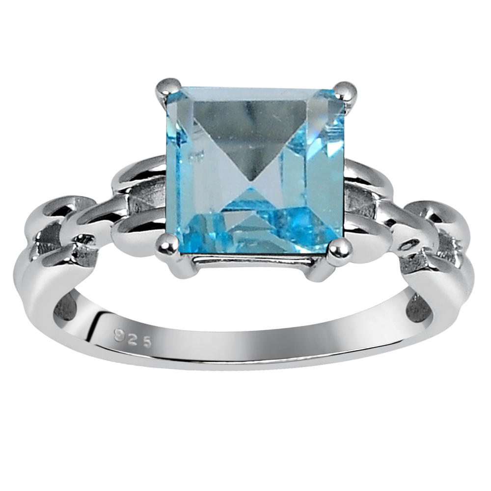 Orchid Jewelry 3.25 Carat  genuine blue topaz Sterling silver ring 