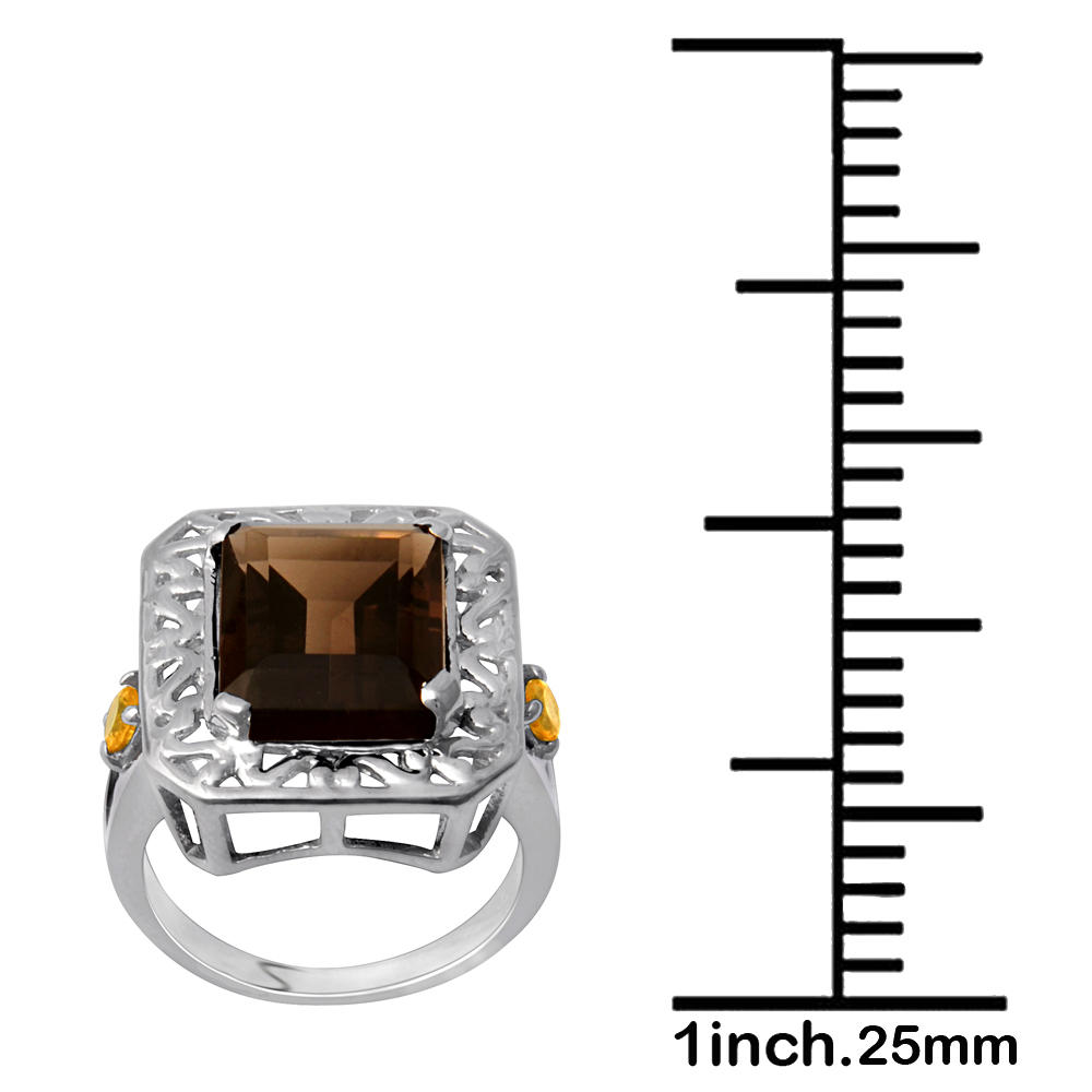 Orchid Jewelry 5.44 Ctw Natural Octagon Quartz 925 Sterling Silver Ring For Women November Birthstone Gemstone-Beautiful Gift