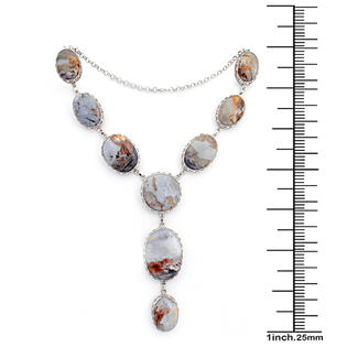 Orchid Jewelry 450 00 Ctw Multi Jasper 925 Sterling Silver Chain Necklace For Women