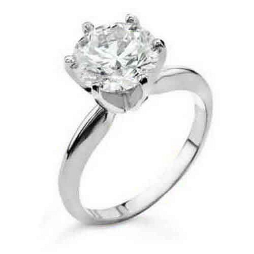 TheJewelryMaster 14k White Gold 1.14 Carat Solitaire Brilliant Round Cut Diamond Engagement Ring