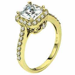 TheJewelryMaster 1.62 Carat Princess Cut Diamond Engagement Ring