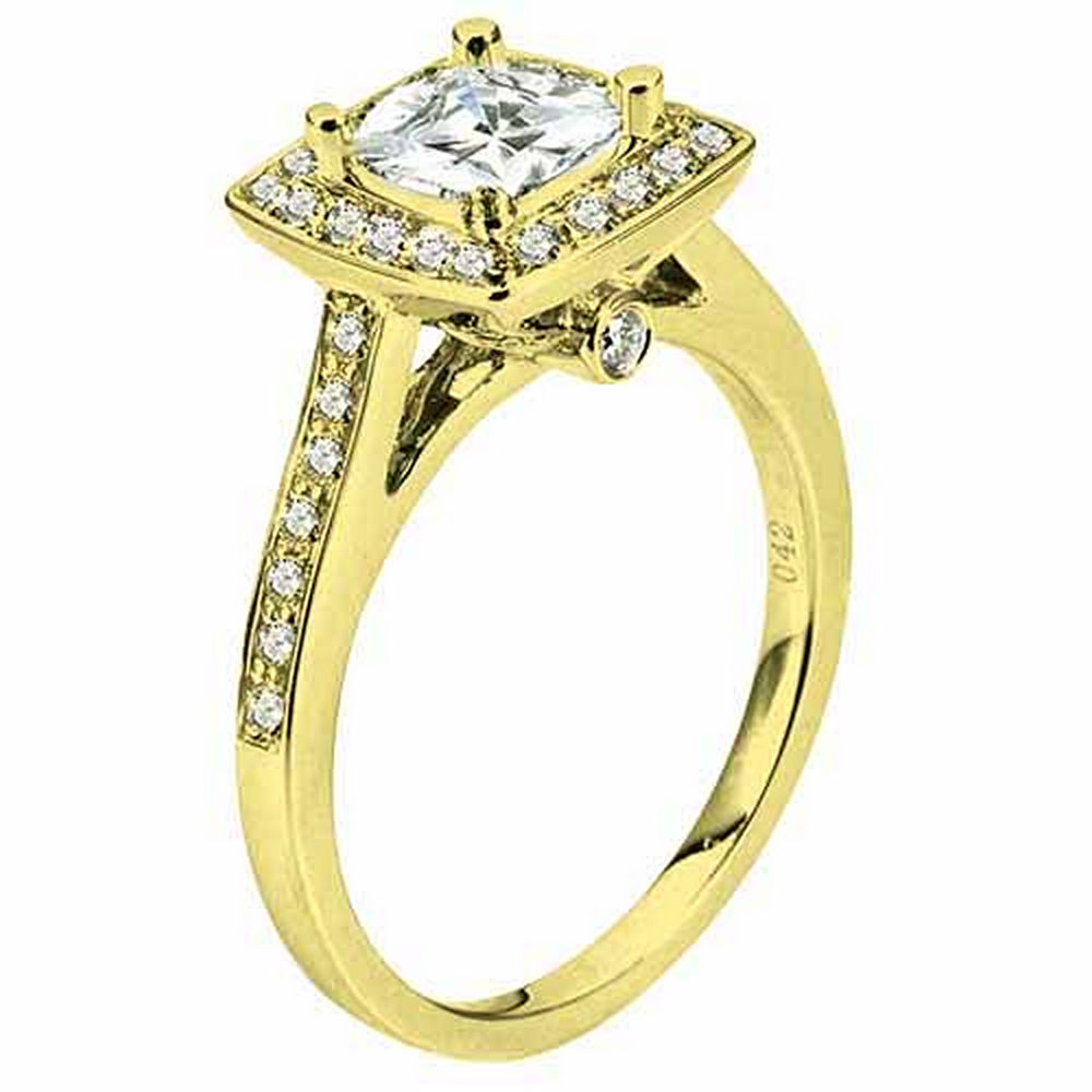 TheJewelryMaster 1.44 Carat Princess Cut Diamond Engagement Halo Ring