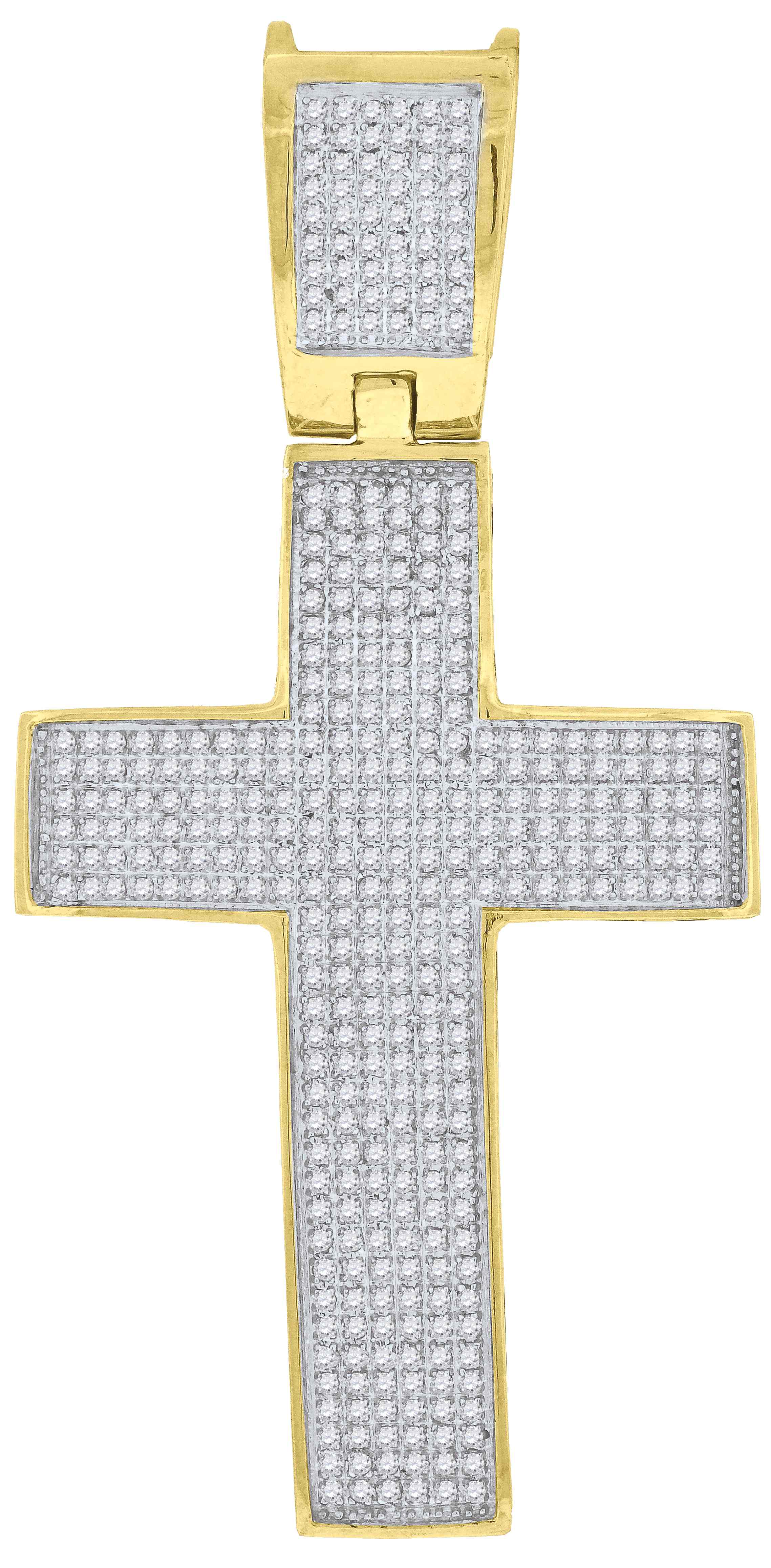 TheJewelryMaster 0.95 Carat Mens Micro-Pave Diamond Cross Pendant